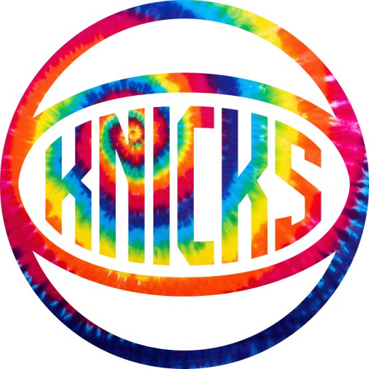 New York Knicks rainbow spiral tie-dye logo vinyl decal